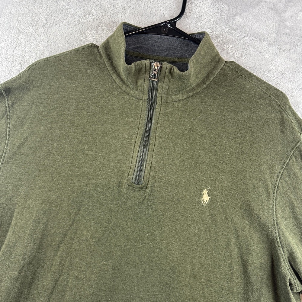 Polo Ralph Lauren Performance 1/4 Zip Pullover Mens Large Green Sweater